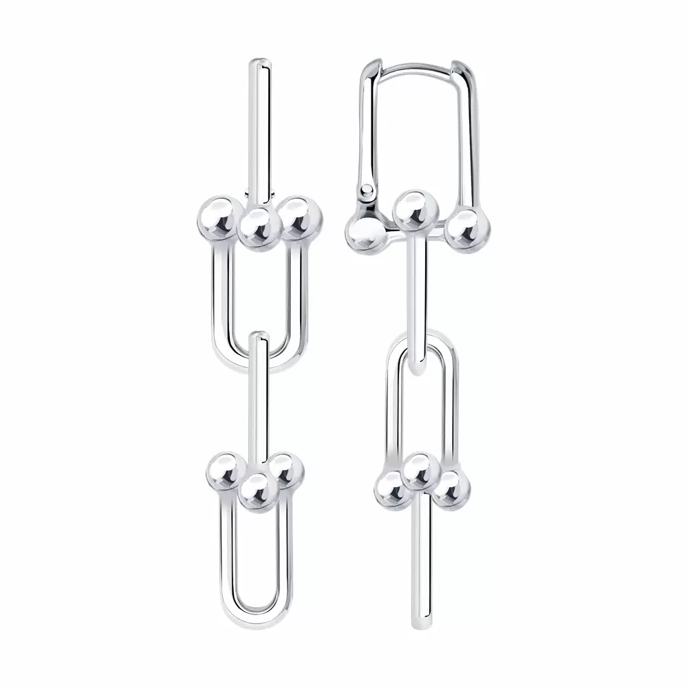 Серьги подвесные 94027371 серебро Тиффани_0