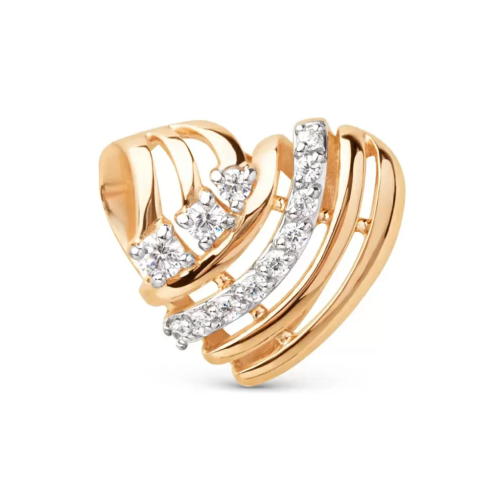 Подвеска бегунок 106748-1102 золото Сердце_0