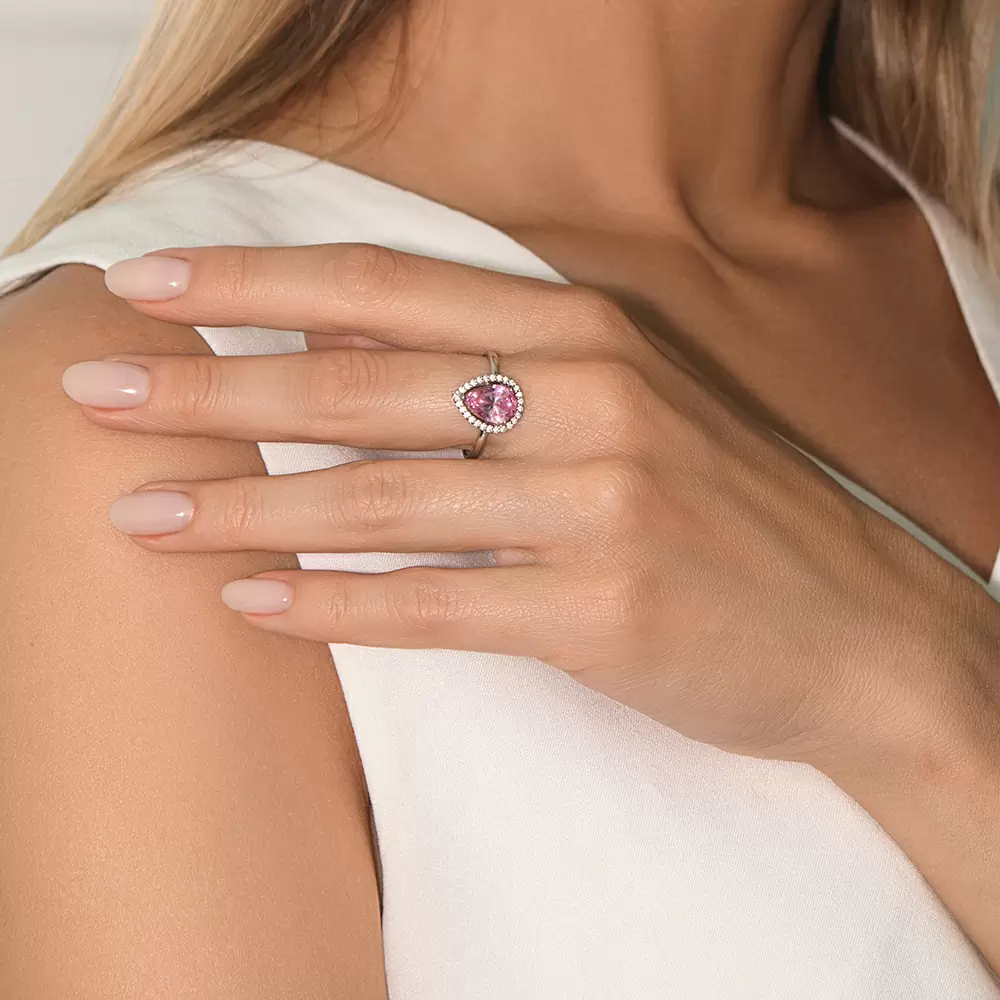Кольцо один камень 94014203 серебро_2