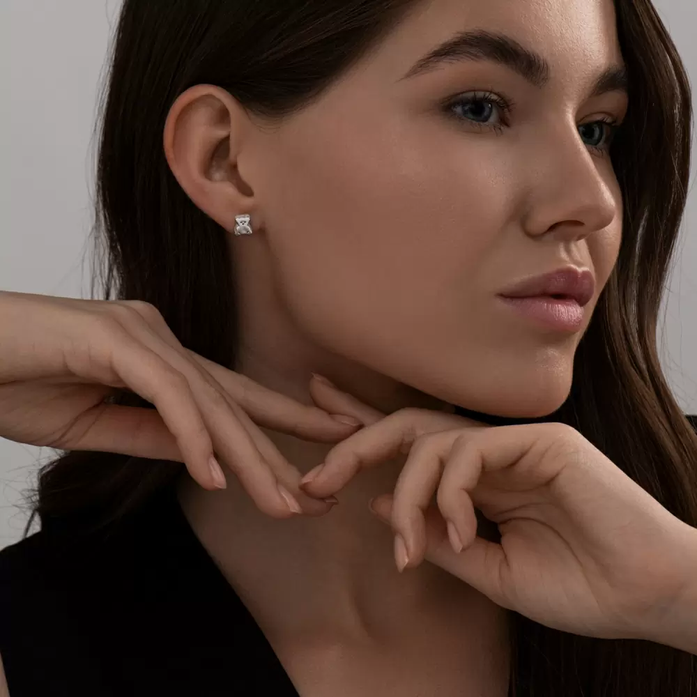 Серьги пусеты 94025945 серебро Тоус_1