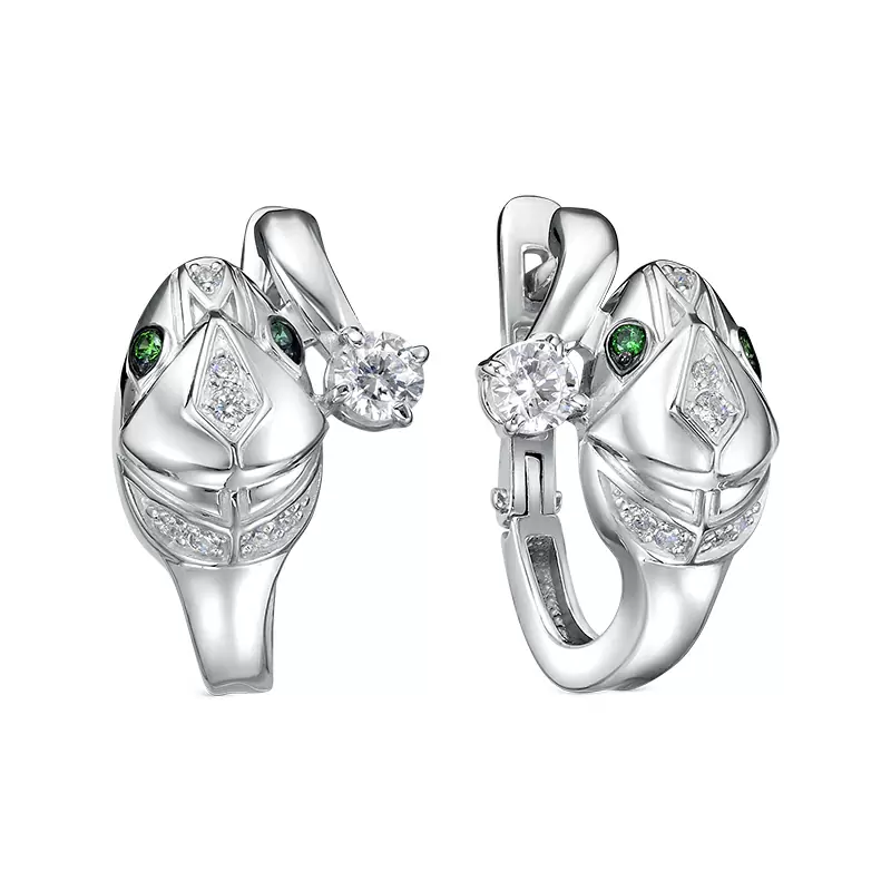 Серьги с1207615 серебро Булгари Змея
