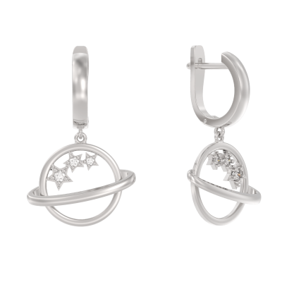 Серьги подвесные 1048712-01110 серебро Планета