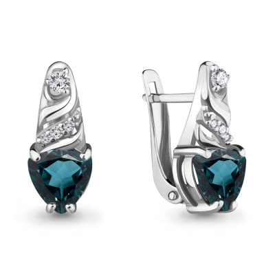Серьги один камень 4469908А.5 серебро