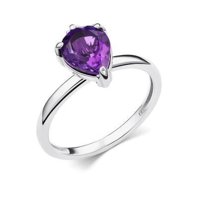 Кольцо один камень 01-5514.00АМ-00 серебро