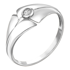 Кольцо 1 камень 90-01-6743-00 серебро